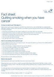 Fact sheet: Quitting smoking when you have cancer - Peter ...