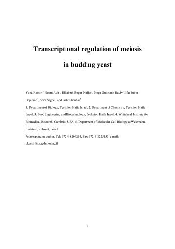 Transcriptional regulation of meiosis in budding yeast