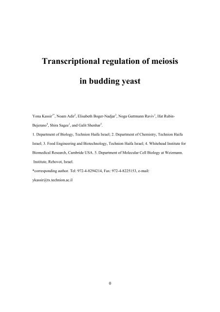 Transcriptional regulation of meiosis in budding yeast
