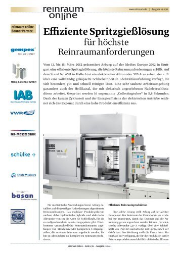 NL_01_2012_reinraumonline - Ernst Rittinghaus GmbH