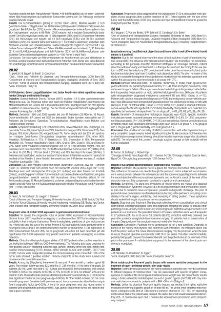 Abstracts 4. Gemeinsamer Jahreskongress der ... - SWISS KNIFE