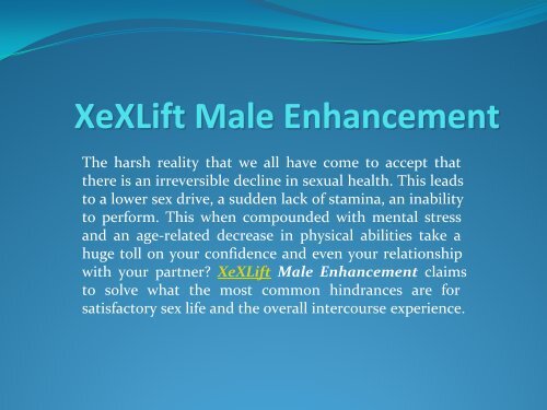 Xexlift Male Enhancement - So Simple