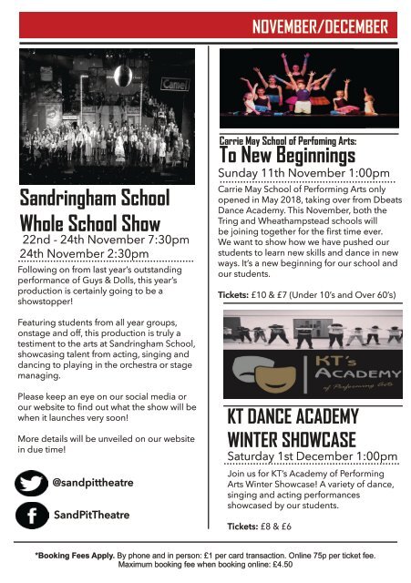 SANDPIT THEATRE AUTUMN 2018 SEASON