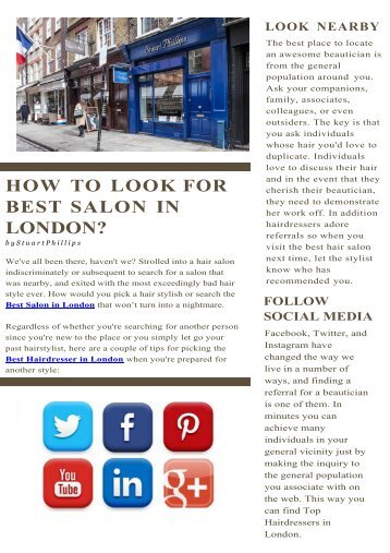 How to Look for Best Salon in London?