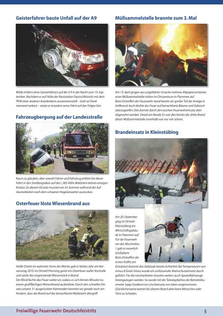 Einsätze - Freiwillige Feuerwehr Deutschfeistritz