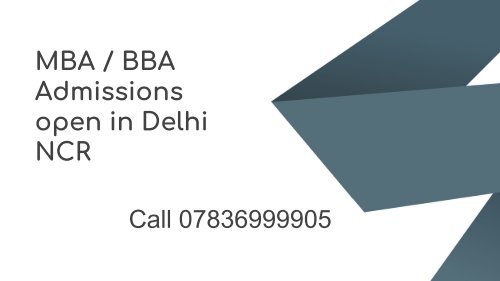 MBA Admissions in Delhi NCR