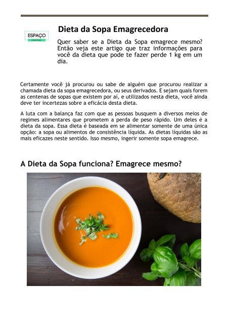 Dieta da Sopa Emagrecedora