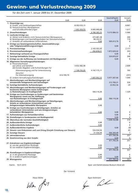 Geschäftsentwicklung 2009 - Spar- und Darlehnskasse Bockum ...