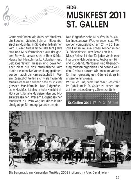 Infoblatt 2010 Musikverein Buochs
