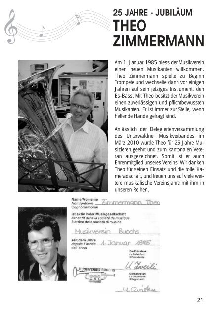 Infoblatt 2010 Musikverein Buochs