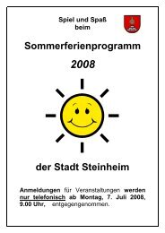 Sommerferienprogramm 2008 - Stadt Steinheim an der Murr