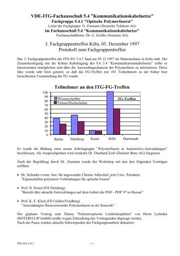 VDE-ITG-Fachausschuß 5.4 ”Kommunikationskabelnetze”