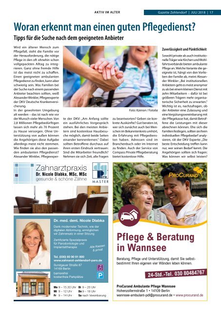 Gazette Zehlendorf Juli 2018