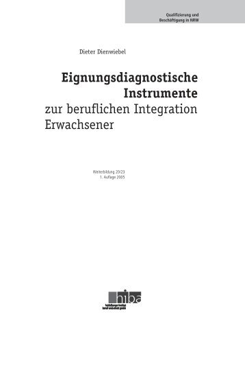 Eignungsdiagnostische Instrumente zur beruflichen Integration ...