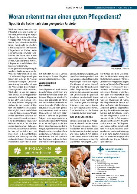 Gazette Wilmersdorf Juli 2018