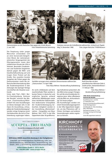 Gazette Wilmersdorf Juli 2018