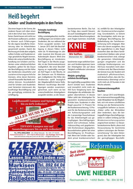 Gazette Charlottenburg Juli 2018