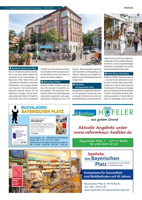 Gazette Schöneberg & Friedenau Juli 2018