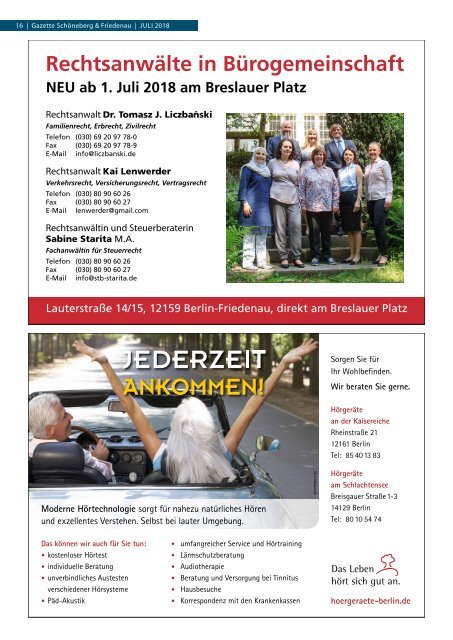 Gazette Schöneberg & Friedenau Juli 2018