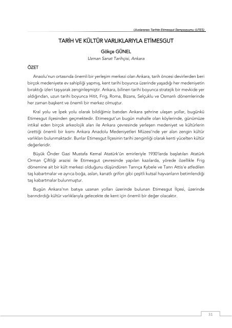 BİLDİRİ ÖZETLERİ / ABSTRACT BOOK