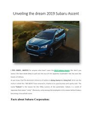Unveiling the dream 2019 Subaru Ascent