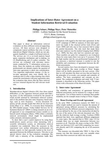 Implications of Inter-Rater Agreement on a Student Information ...
