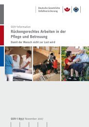 Rückengerechtes Arbeiten in der Pflege und Betreuung GUV-I 8557 ...