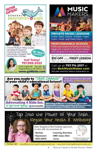 Hampton Roads Kids'  Directory: July 2018