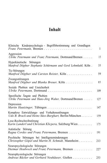 F. Petermann (Hrsg.): Fallbuch der Klinischen Kinderpsychologie