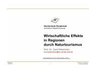 Wirtschaftliche Effekte in Regionen durch Naturtourismus