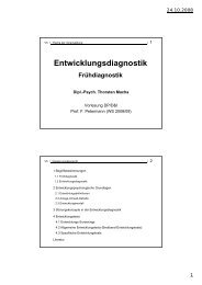 Entwicklungsdiagnostik Frühdiagnostik - Zentrum für Klinische ...