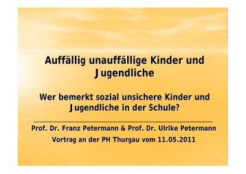 Auffällig unauffällige Kinder und Jugendliche