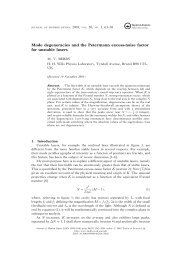 Mode degeneracies and the Petermann excess-noise factor for ...