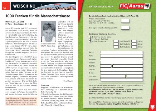 Ausgabe 1: FC Aarau - Grasshoppers