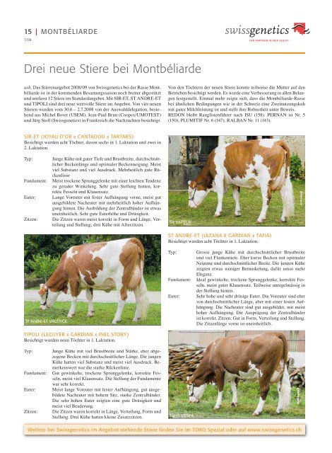 7. Ausgabe 2008 - fr - Swissgenetics