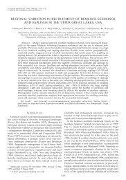 regional variation in recruitment of hemlock seedlings and saplings ...