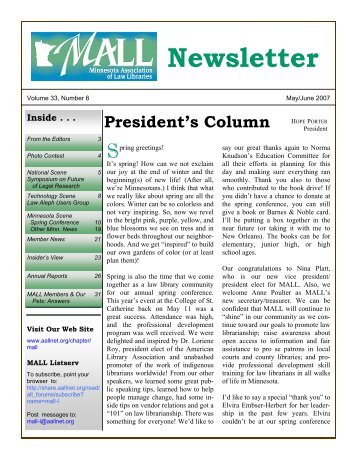 Inside . . . Newsletter - AALL