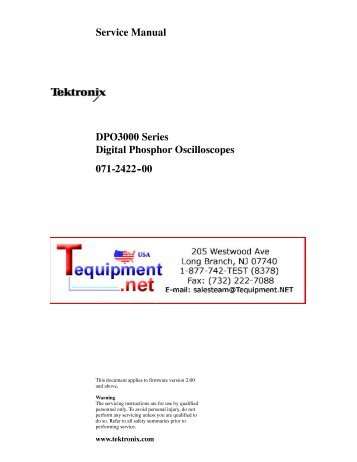 DPO3000 Series Digital Phosphor Oscilloscopes ... - Tequipment.net