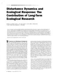 The important role of disturbances in shaping - Coweeta LTER