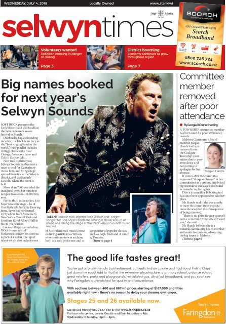 Selwyn Times: July 04, 2018