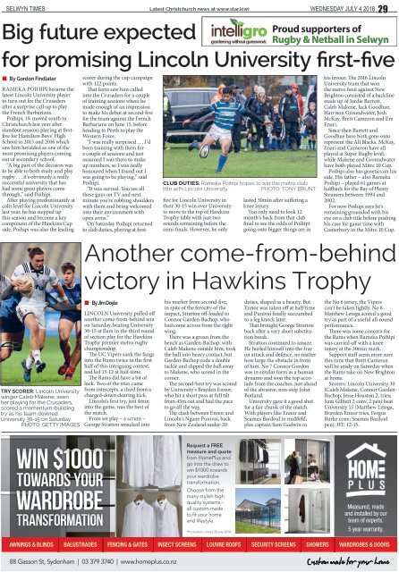 Selwyn Times: July 04, 2018