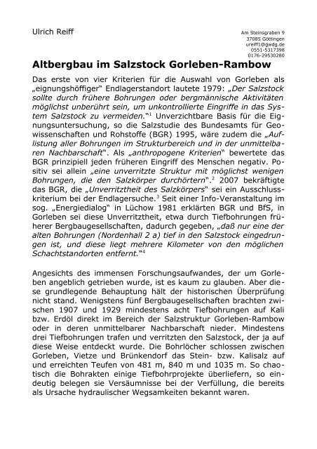Altbergbau im Salzstock Gorleben-Rambow (pdf