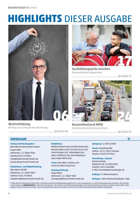 Die Wirtschaft Köln - Ausgabe 03 / 2018