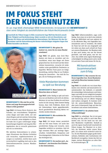 Die Wirtschaft Köln - Ausgabe 03 / 2018