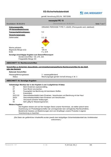 neoseptal PE 15 - Dr. Weigert