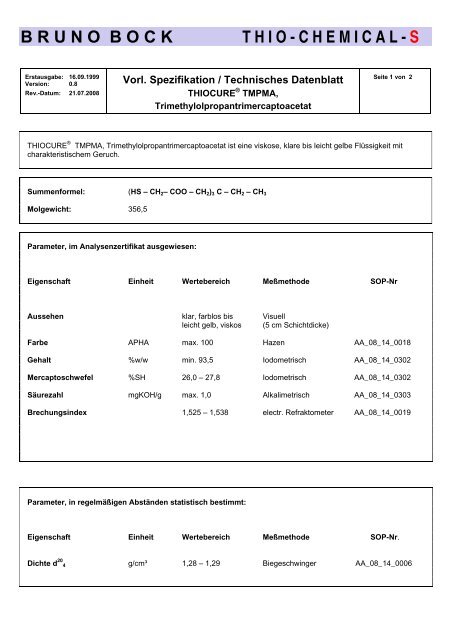 brunobock thio - chemical - CSC JÄKLECHEMIE GmbH & Co. KG