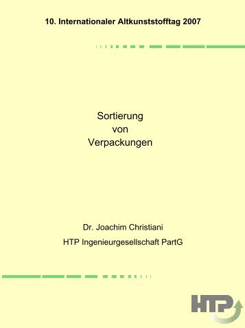 Sortierung von Verpackungen - HTP Ingenieurgesellschaft
