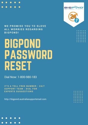 Solve Bigpond Password Reset  Issue At 1-800-980-183