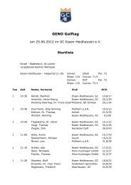 Startliste GENO GOLFTAG am 25.6.2012 - GENO BANK ESSEN eG