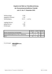 Ergebnis der Wahl zur Fakultätsvertretung vom 13. bis 17 ...